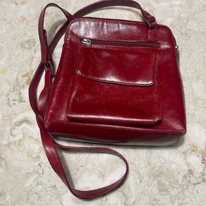 HOBO Red Leather Crossbody Bag